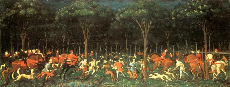 The Hunt in the Forest aer, UCCELLO, Paolo